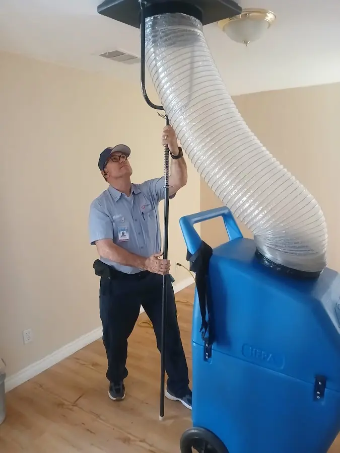 Mini Split Installation technician using HEPA equipment in Omaha